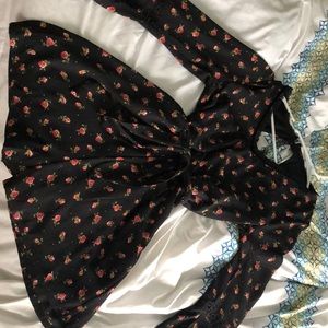 Black Romper with Red Roses